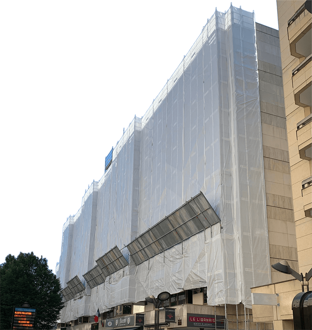 Bâche armée transparente pour échafaudages