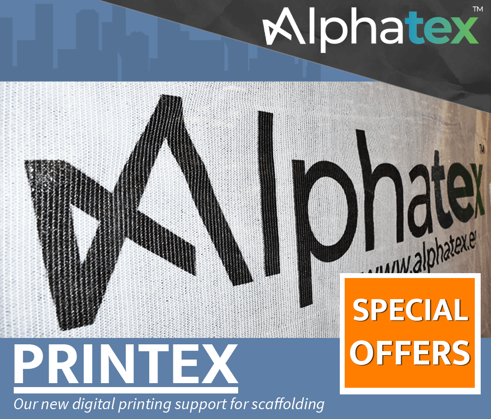 Printex, the digital printing support for scaffolding net by Alphatex