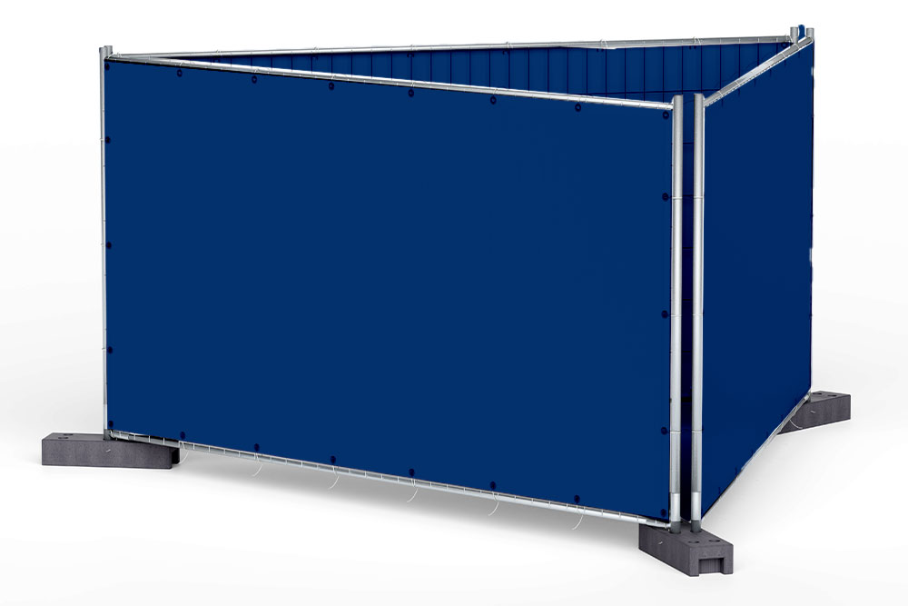 Bâche pour barrière de chantier bleue