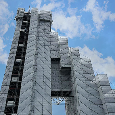 Filet d'échafaudage EDITIS en application